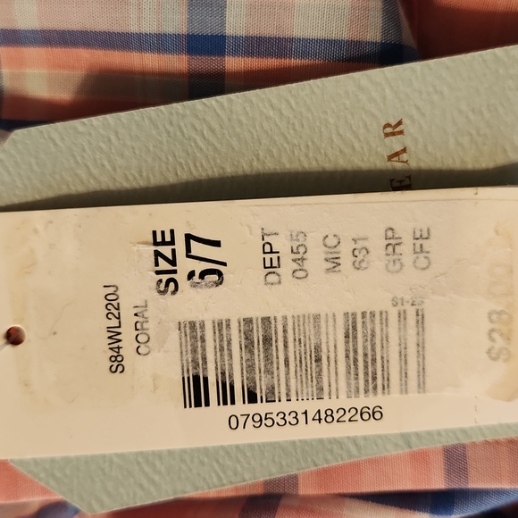 Class Club Pink Blue White Plaid Button Down Shirt Size 6/7 NWT - Picture 8 of 12